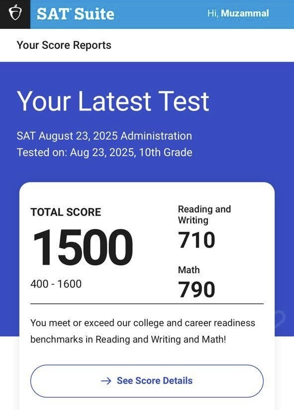 SAT Result Aug 23 2025 - 2