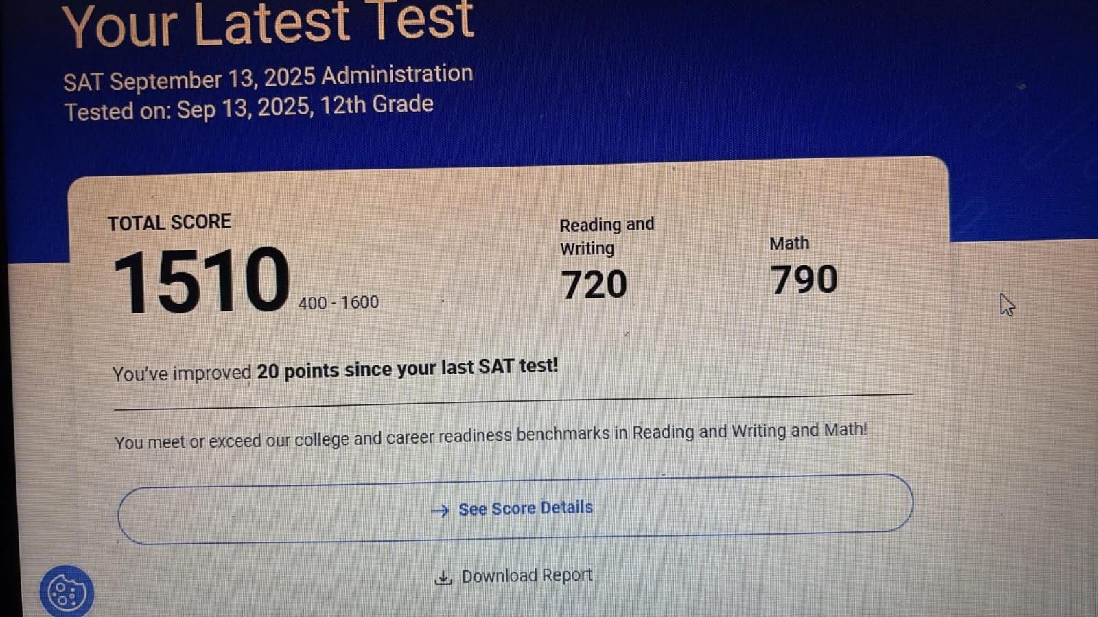 SAT Result Sep 13 2025 - 3