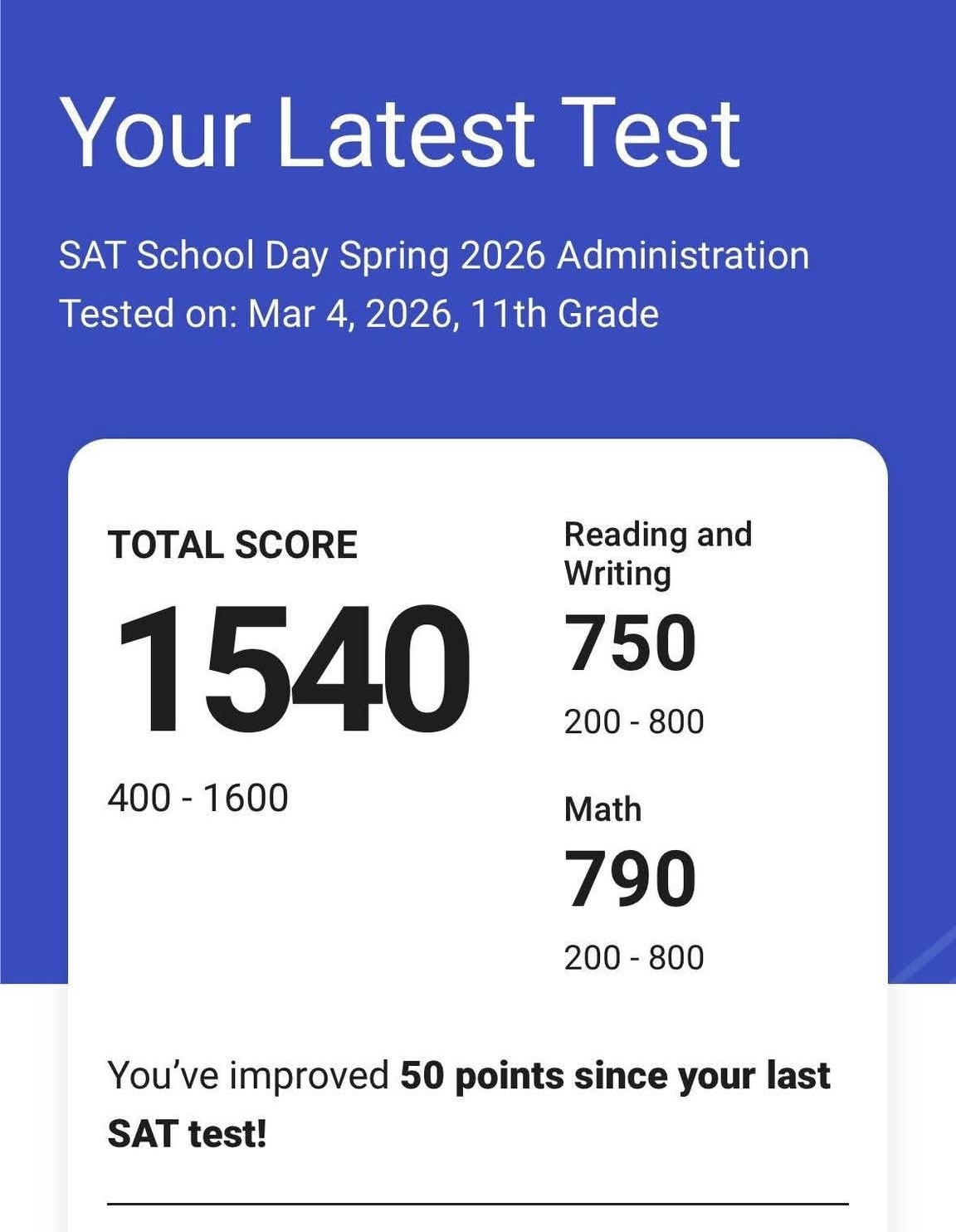 SAT Result Mar 14 2026 - 2
